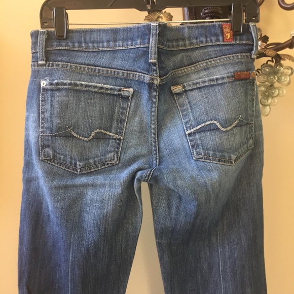 7 For All Mankind Denim - 7 for all mankind straight Leg Distressed Jeans 27